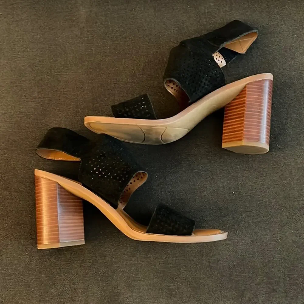 Franco Sarto Black Delores Heeled Sandals 9.5